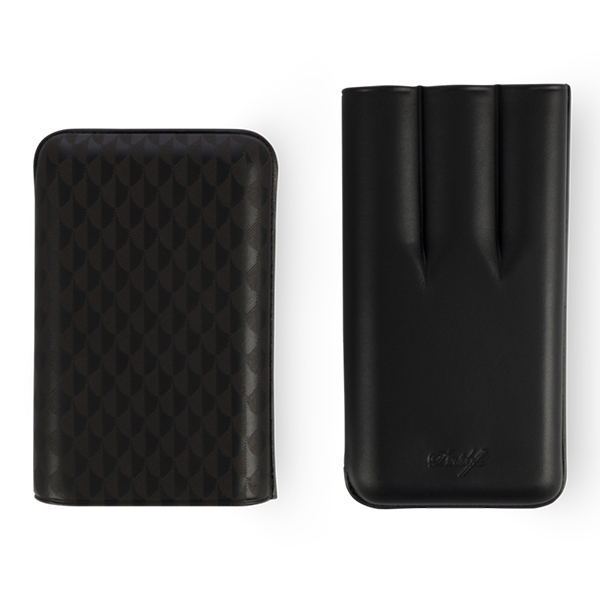 Davidoff Leather Cigar Case Curing XL-3 大衛杜夫羽毛壓紋雪茄皮套XL 3支裝