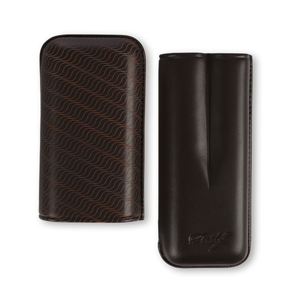 Davidoff Leather Cigar Case Enjoy R-2 大衛杜夫水波壓紋雪茄皮套R 2支裝