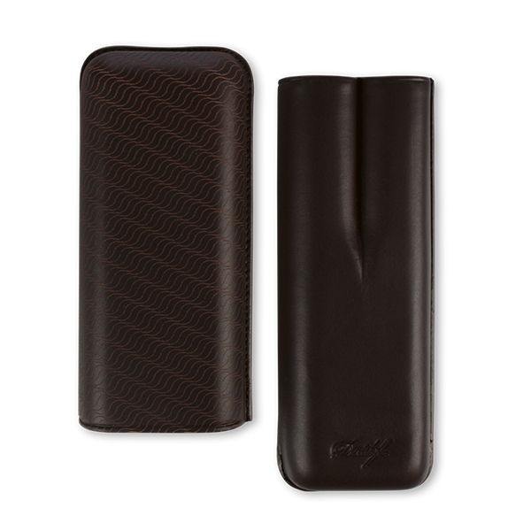 Davidoff Leather Cigar Case Enjoy XL-2 大衛杜夫水波壓紋雪茄皮套XL 2支裝